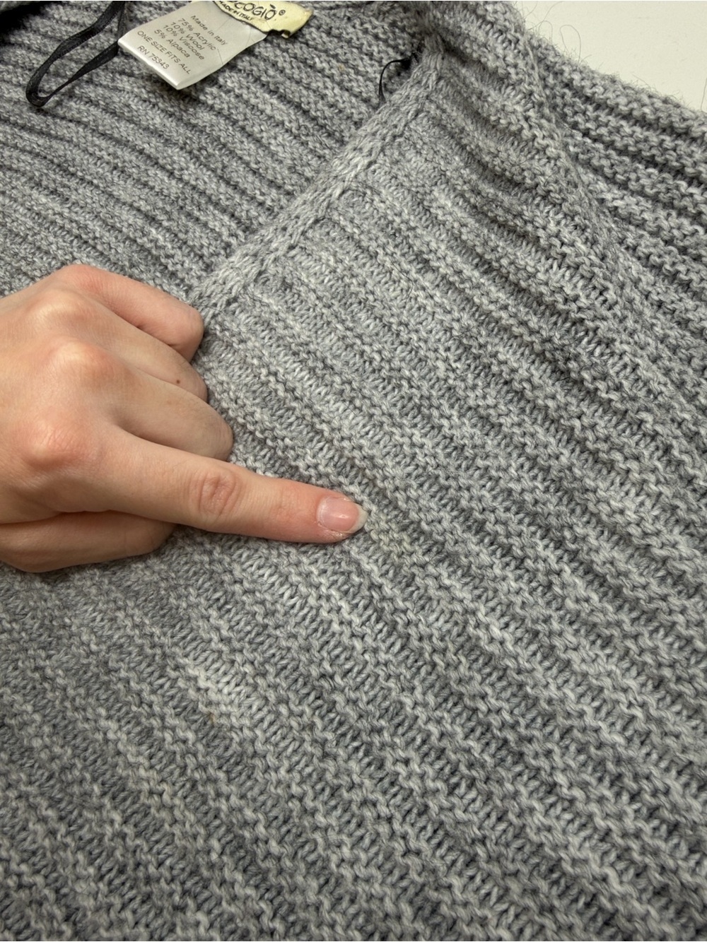 COCOGIO Italian Open Front Cardigan Sweater Silver Grey One Size Fits All 0665 - Picture 8 of 11